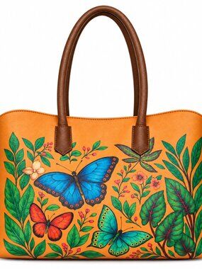 Printed Vegan Leather Top Handle Carryall Tote Bag for Women- Work, Daily Use